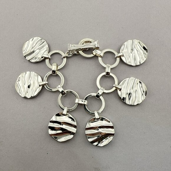 RLM Robert Lee Morris Bracelet Charm Round Modernist Bronze Sculptural QVC 78g - Picture 2 of 14